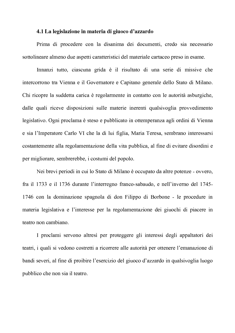 Anteprima della tesi: Teatro e Giuoco d'Azzardo a Milano nel Settecento, Pagina 3