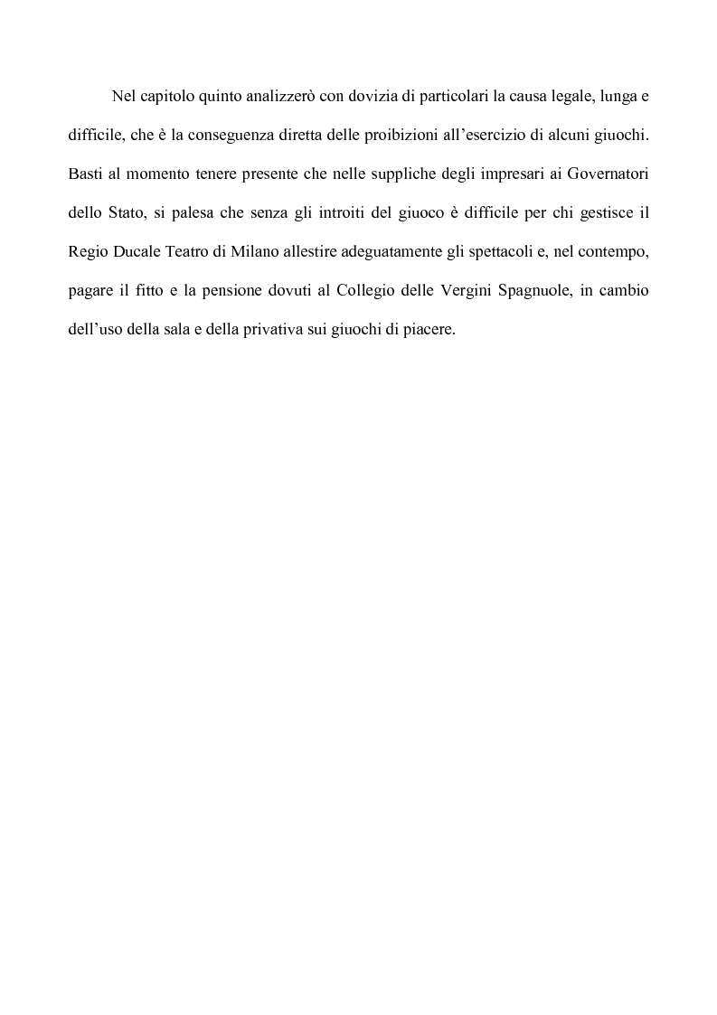 Anteprima della tesi: Teatro e Giuoco d'Azzardo a Milano nel Settecento, Pagina 5