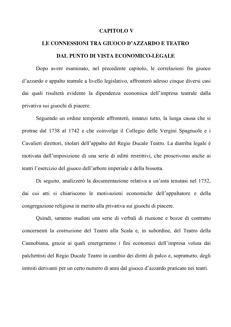 Anteprima della tesi: Teatro e Giuoco d'Azzardo a Milano nel Settecento, Pagina 6