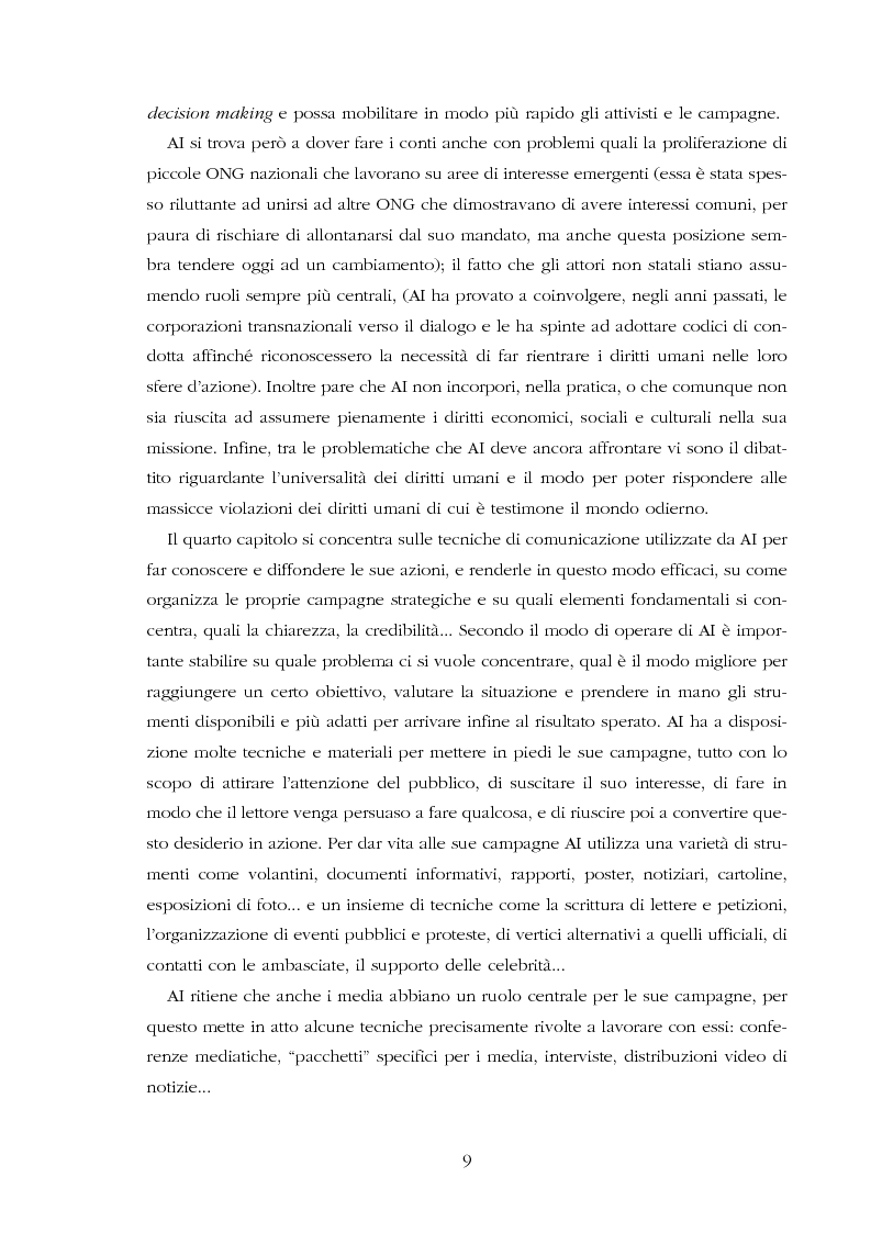 Anteprima della tesi: Amnesty International: comunicare i diritti umani, Pagina 7