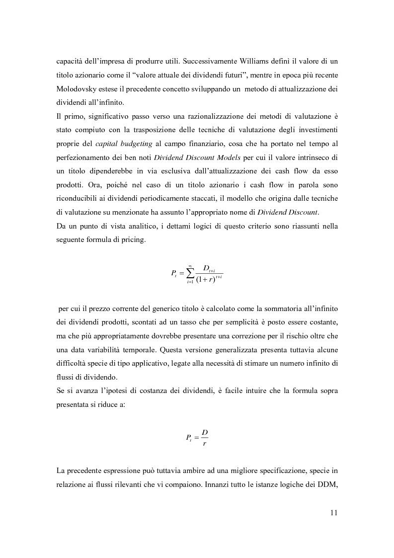 Anteprima della tesi: Modelli di pricing per titoli azionari: la valutazione in economie dinamiche, Pagina 11