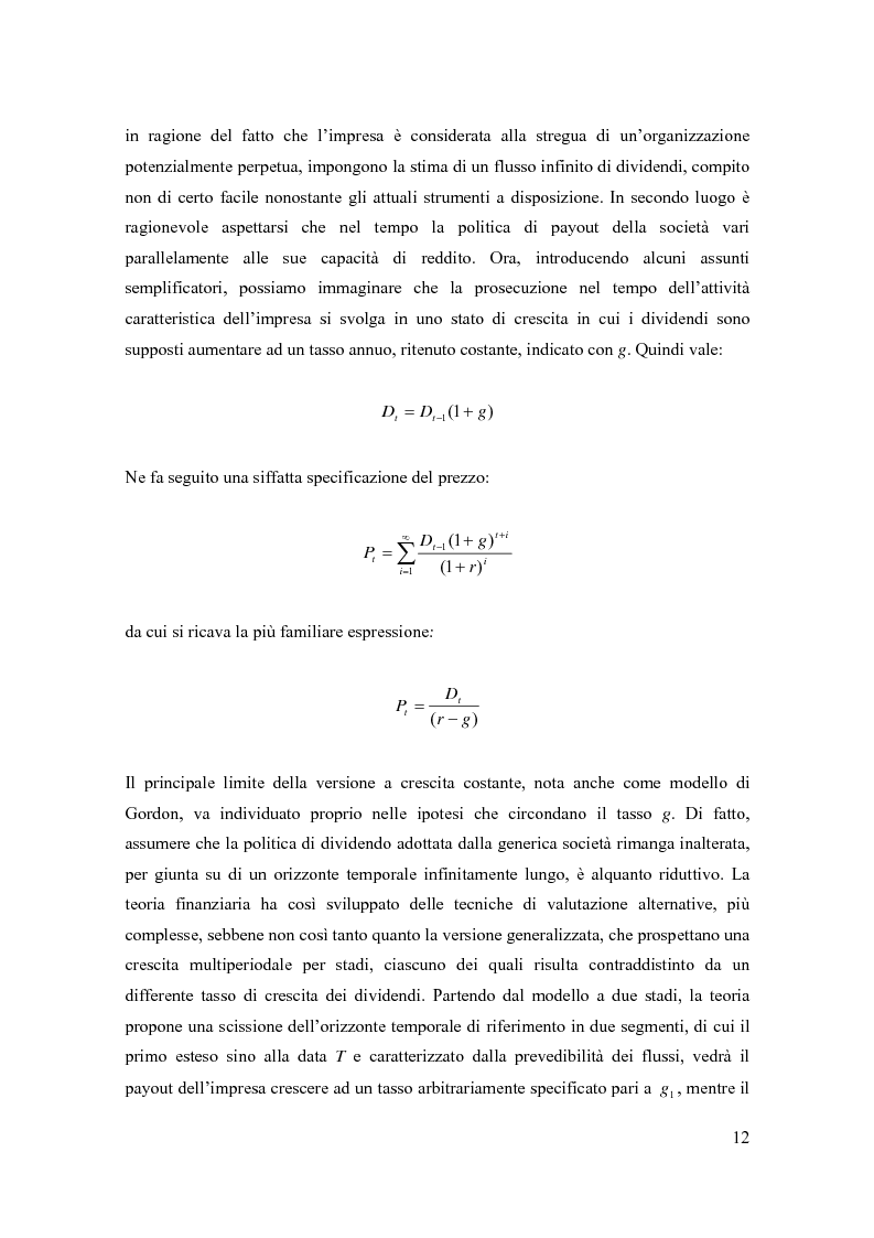 Anteprima della tesi: Modelli di pricing per titoli azionari: la valutazione in economie dinamiche, Pagina 12