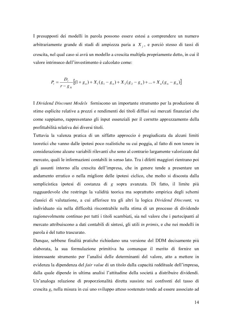 Anteprima della tesi: Modelli di pricing per titoli azionari: la valutazione in economie dinamiche, Pagina 14