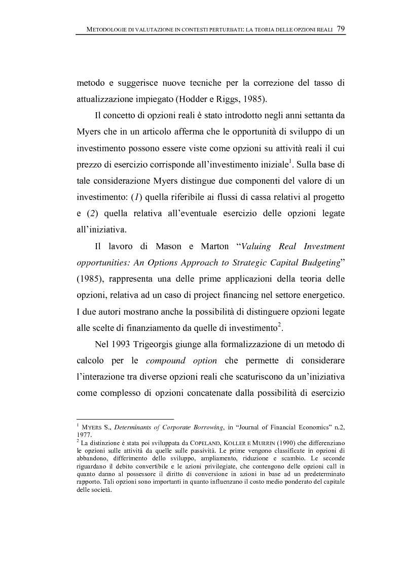 Anteprima della tesi: Opzioni Reali. Valutazione degli investimenti in condizioni di incertezza, Pagina 2