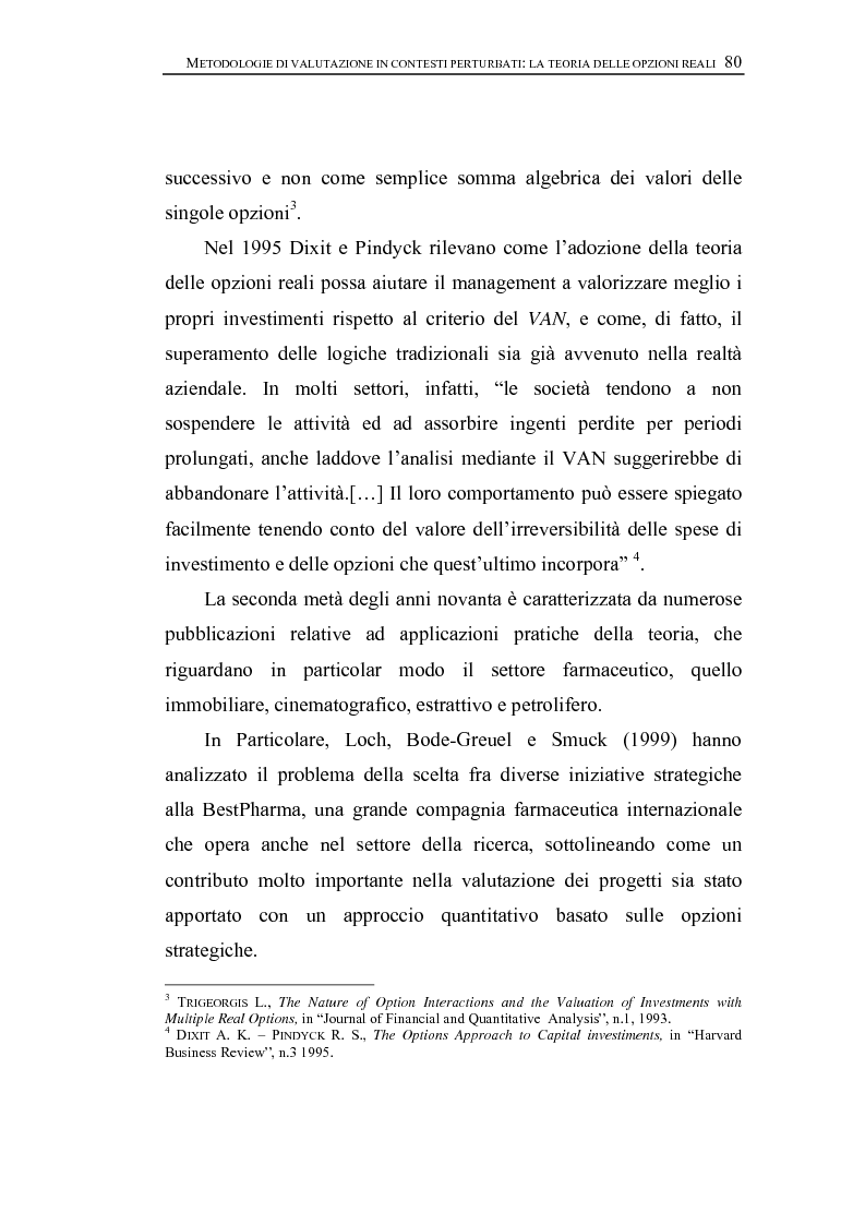 Anteprima della tesi: Opzioni Reali. Valutazione degli investimenti in condizioni di incertezza, Pagina 3