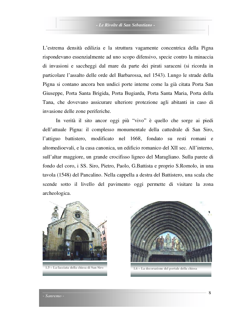 Anteprima della tesi: Le Rivolte di San Sebastiano: Proposta di recupero di un edificio sito nella Pigna di Sanremo, Pagina 8