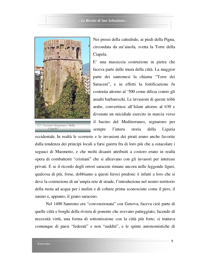 Anteprima della tesi: Le Rivolte di San Sebastiano: Proposta di recupero di un edificio sito nella Pigna di Sanremo, Pagina 9