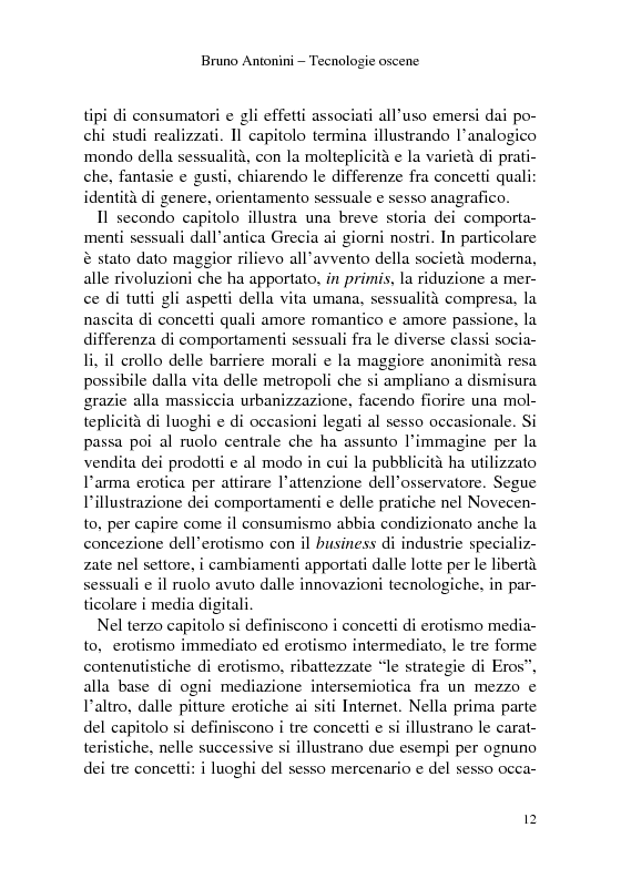 Anteprima della tesi: Tecnologie Oscene. Erotismo e pornografia: contenuti strategici per i nuovi media, Pagina 6