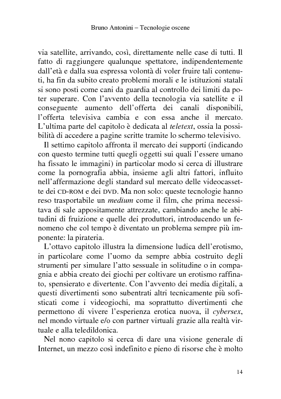 Anteprima della tesi: Tecnologie Oscene. Erotismo e pornografia: contenuti strategici per i nuovi media, Pagina 8