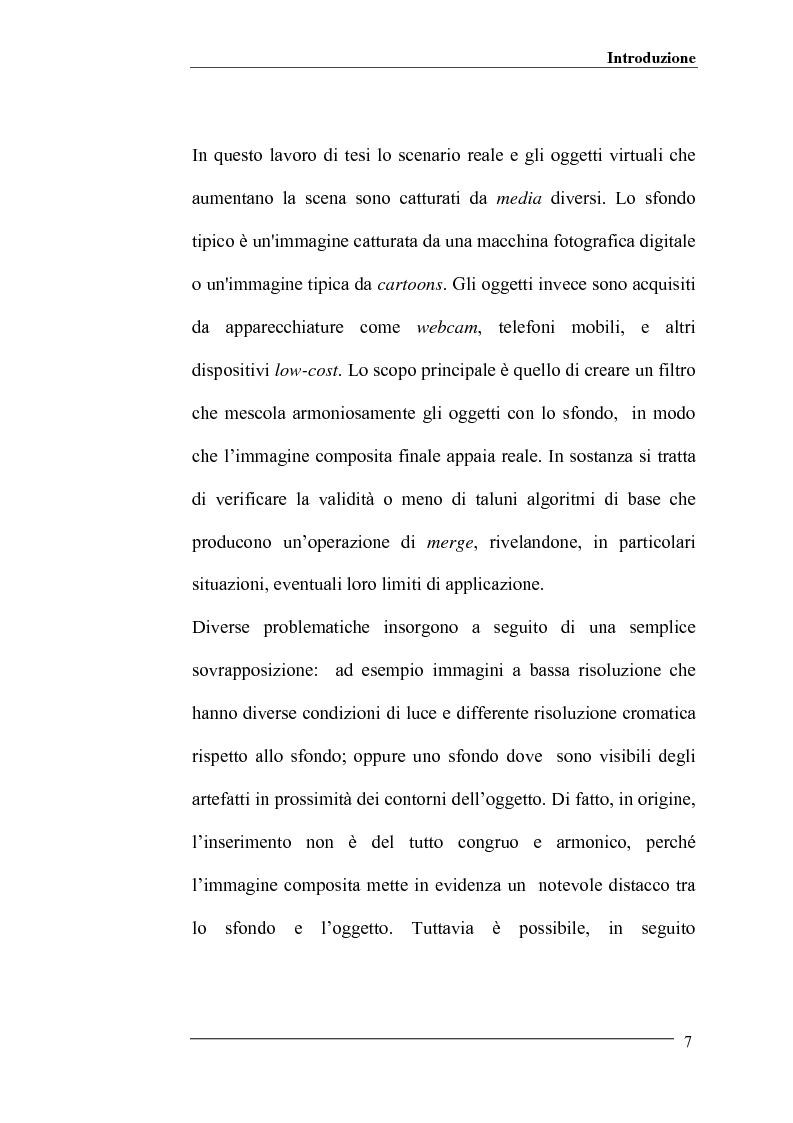 Anteprima della tesi: Merging di immagini digitali in un sistema prototipale di augmented reality, Pagina 2