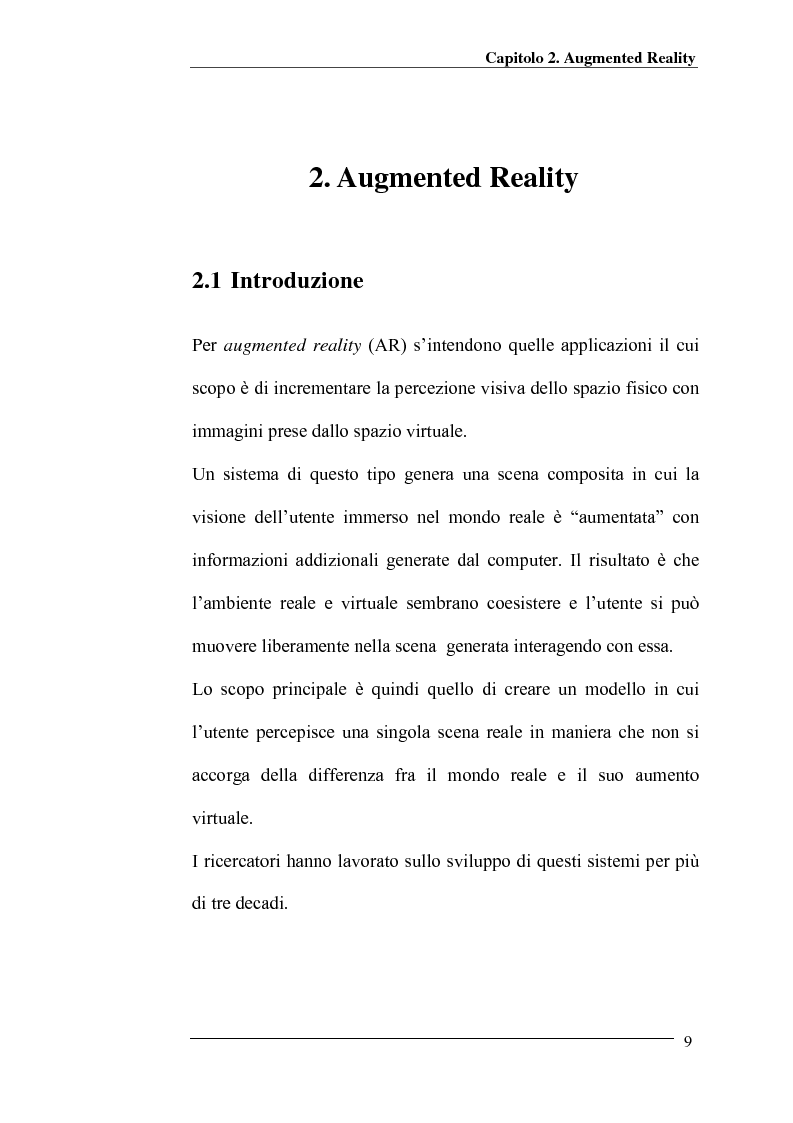 Anteprima della tesi: Merging di immagini digitali in un sistema prototipale di augmented reality, Pagina 4