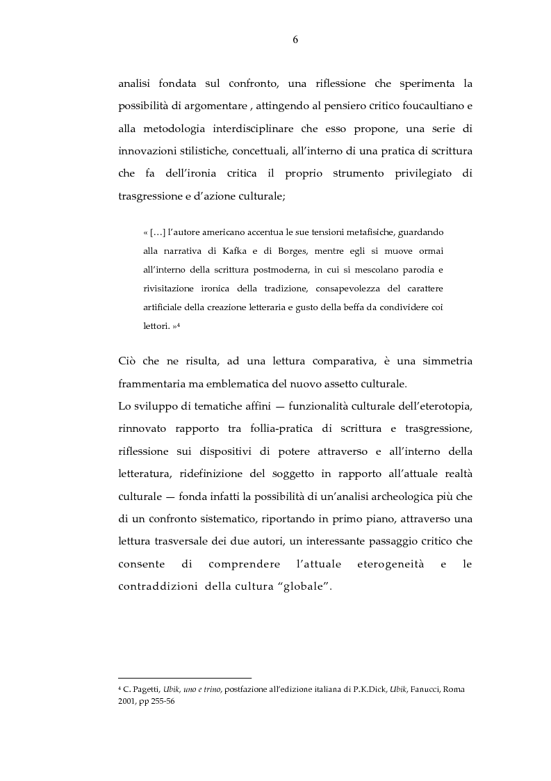 Anteprima della tesi: Archeologia e futurologia: una lettura foucaultiana dell'opera di Philip K. Dick, Pagina 6