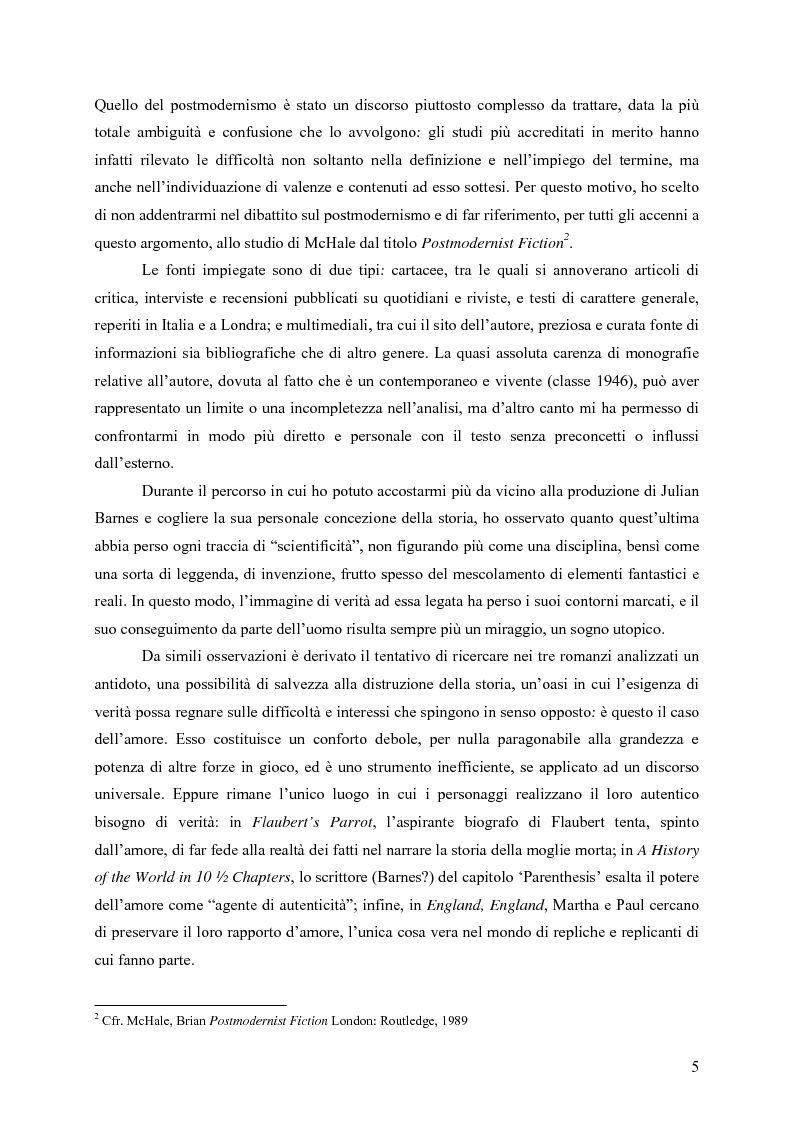 Anteprima della tesi: "History is merely another literary genre": Julian Barnes e l'"invenzione" della storia, Pagina 3