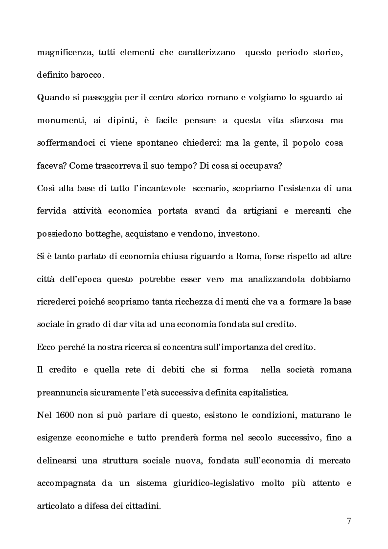 Anteprima della tesi: I processi per debito nella Roma del 1600, Pagina 2