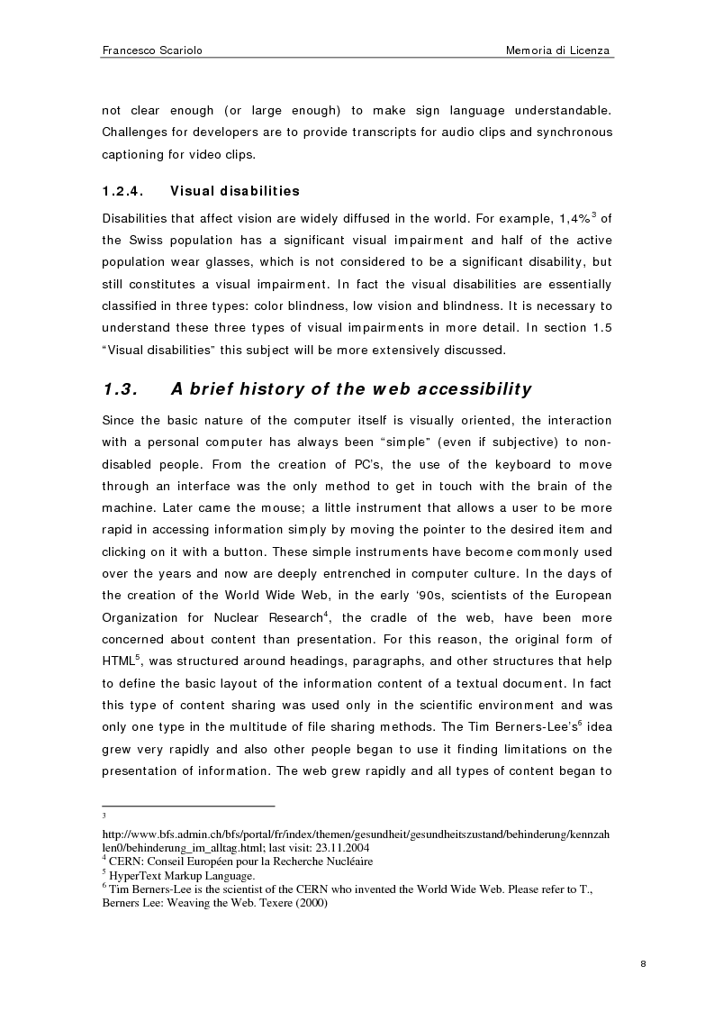 Anteprima della tesi: Web Accessibility: a Blind Look at the ''Pompeii Website'', Pagina 6