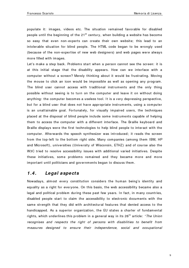Anteprima della tesi: Web Accessibility: a Blind Look at the ''Pompeii Website'', Pagina 7