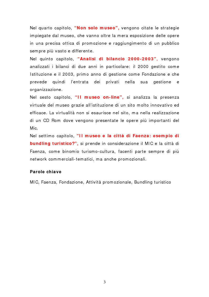 Anteprima della tesi: Da pubblico a privato: Il Museo Virtuoso. La Fondazione MIC di Faenza., Pagina 3