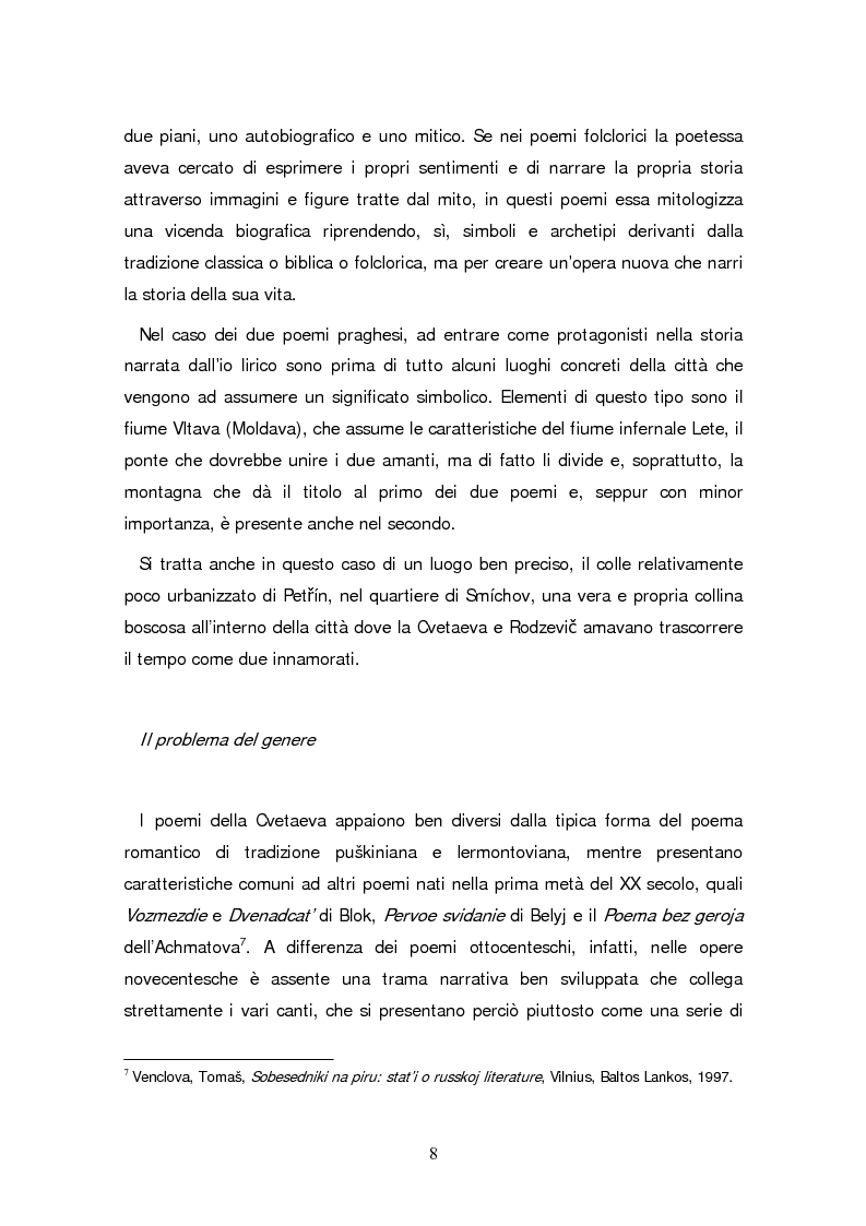 Anteprima della tesi: Due traduzioni ceche del Poema Gory di Marina Cvetaeva, Pagina 10