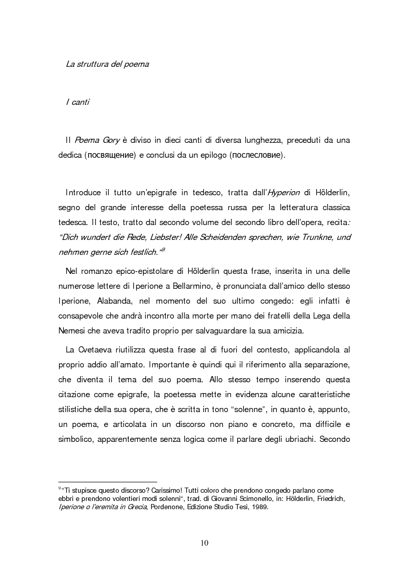 Anteprima della tesi: Due traduzioni ceche del Poema Gory di Marina Cvetaeva, Pagina 12
