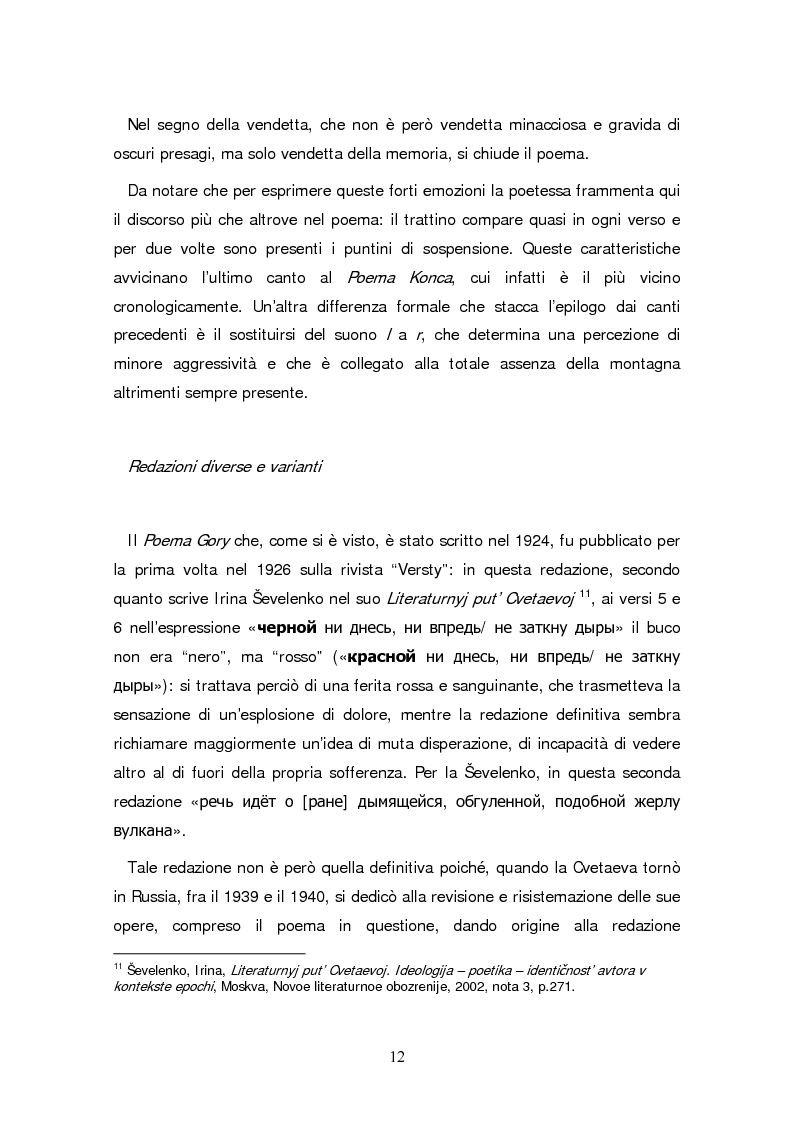 Anteprima della tesi: Due traduzioni ceche del Poema Gory di Marina Cvetaeva, Pagina 14