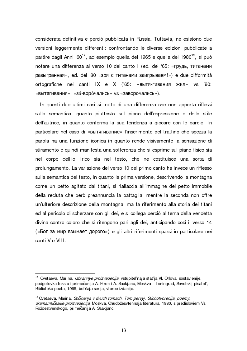 Anteprima della tesi: Due traduzioni ceche del Poema Gory di Marina Cvetaeva, Pagina 15