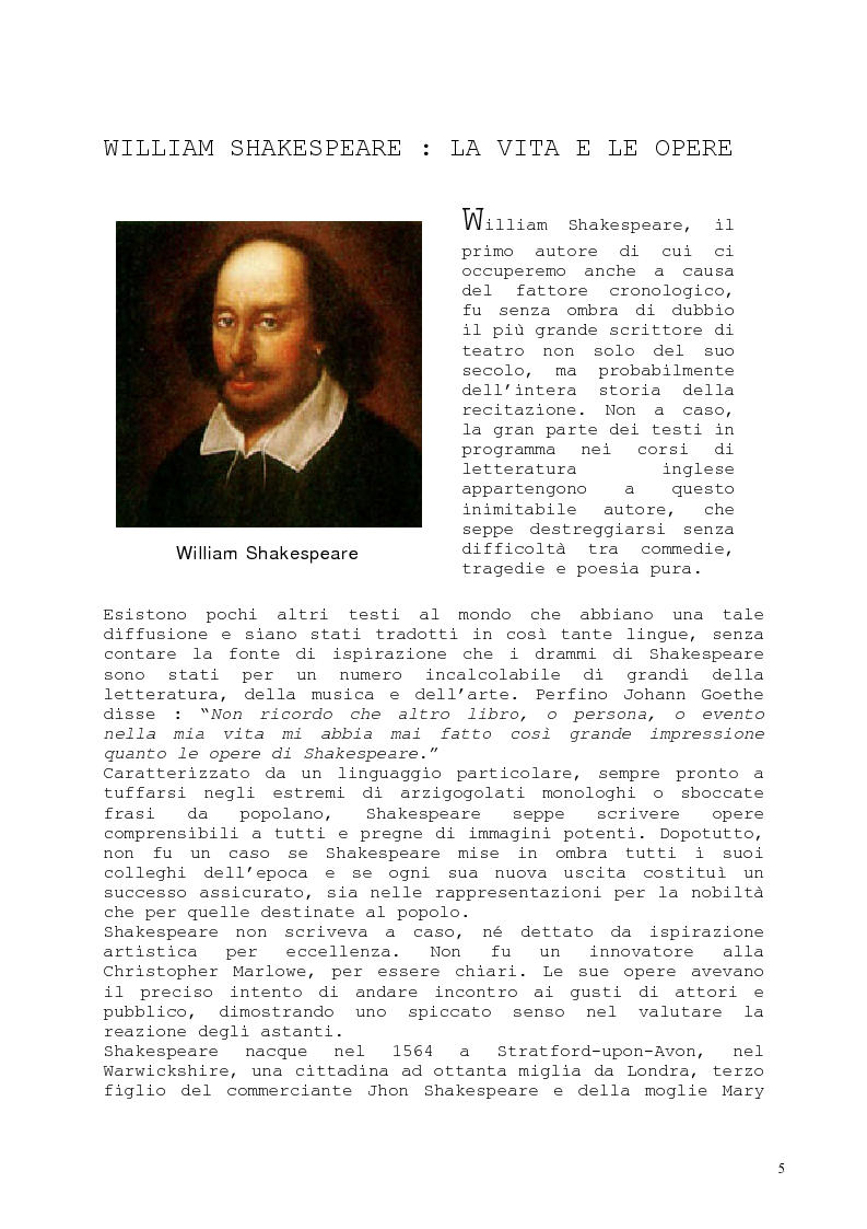 Anteprima della tesi: Il romanzo fantastico - Breve saggio da William Shakespeare ai giorni nostri, Pagina 5