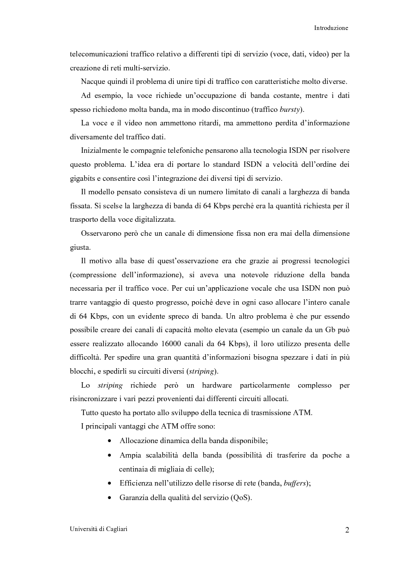 Anteprima della tesi: Tecniche per la valutazione del ritardo end to end nelle reti ATM, Pagina 3