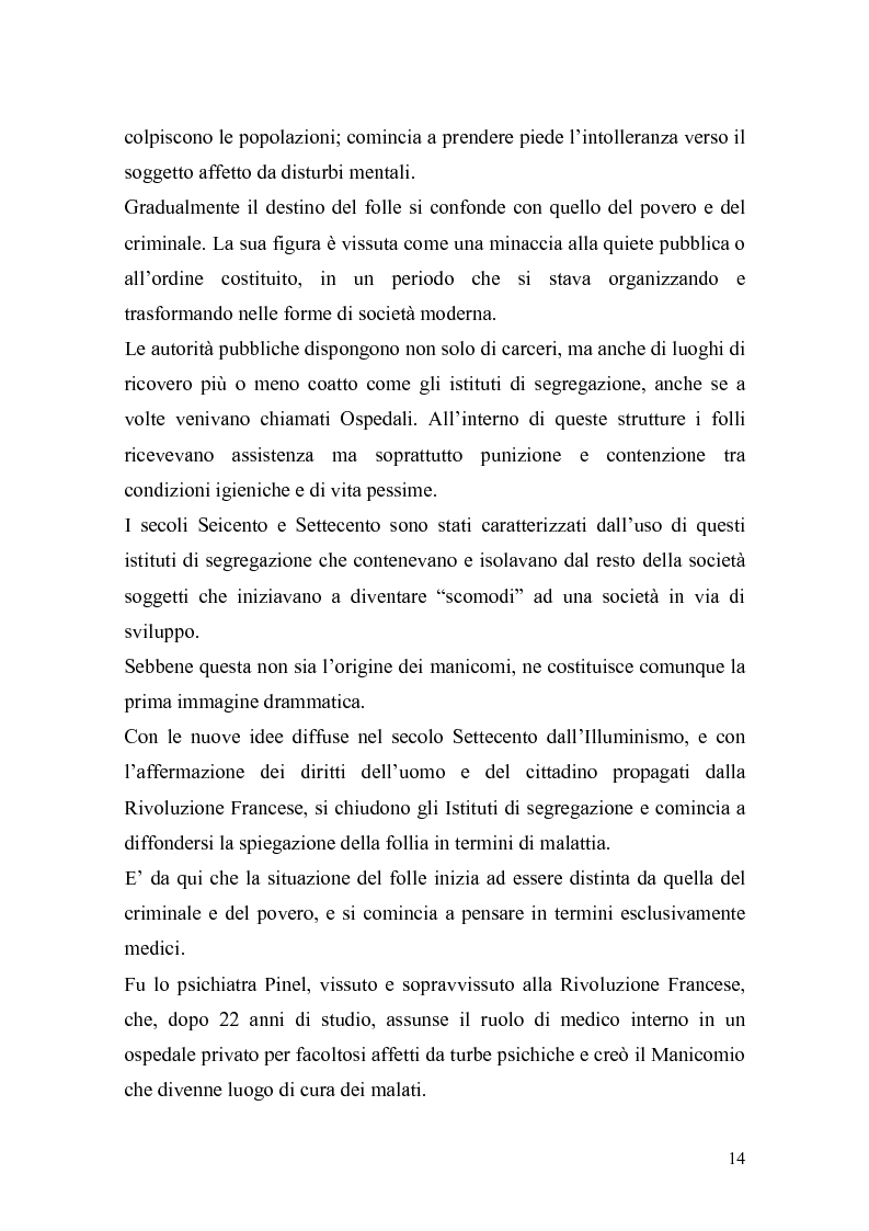 Anteprima della tesi: Il trattamento della malattia mentale. Il CSM di Rimini, Pagina 14