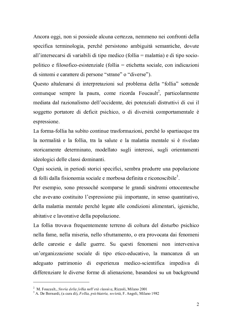 Anteprima della tesi: Il trattamento della malattia mentale. Il CSM di Rimini, Pagina 2