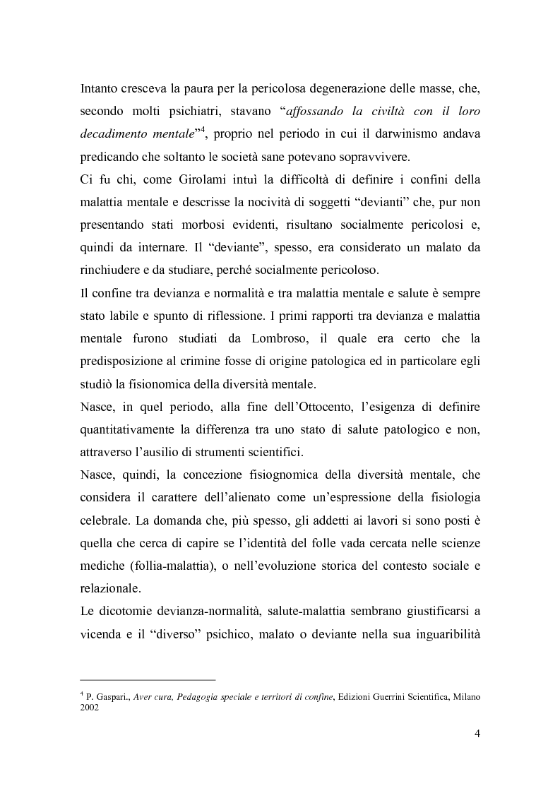 Anteprima della tesi: Il trattamento della malattia mentale. Il CSM di Rimini, Pagina 4