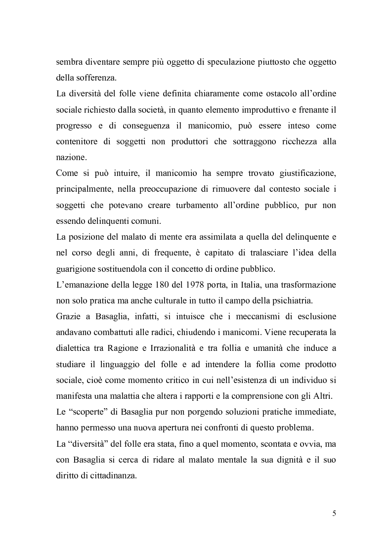 Anteprima della tesi: Il trattamento della malattia mentale. Il CSM di Rimini, Pagina 5