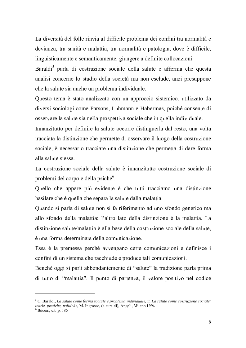 Anteprima della tesi: Il trattamento della malattia mentale. Il CSM di Rimini, Pagina 6