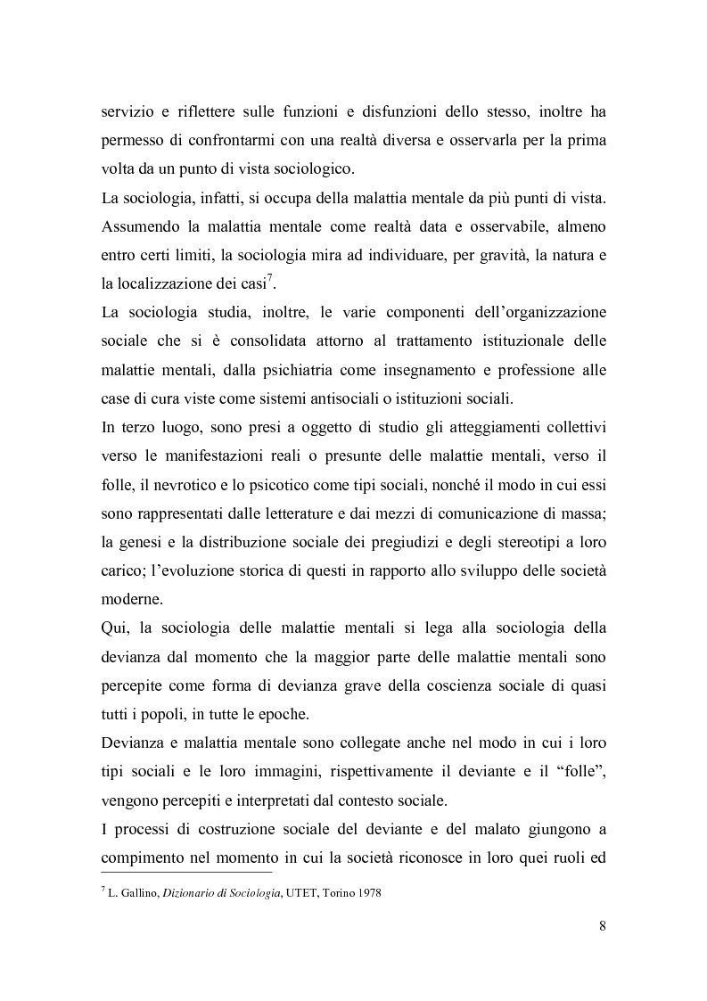 Anteprima della tesi: Il trattamento della malattia mentale. Il CSM di Rimini, Pagina 8