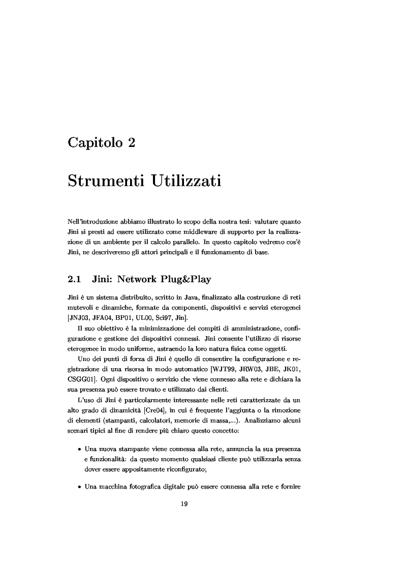 Anteprima della tesi: JJPF: uno strumento per calcolo parallelo con JINI, Pagina 5