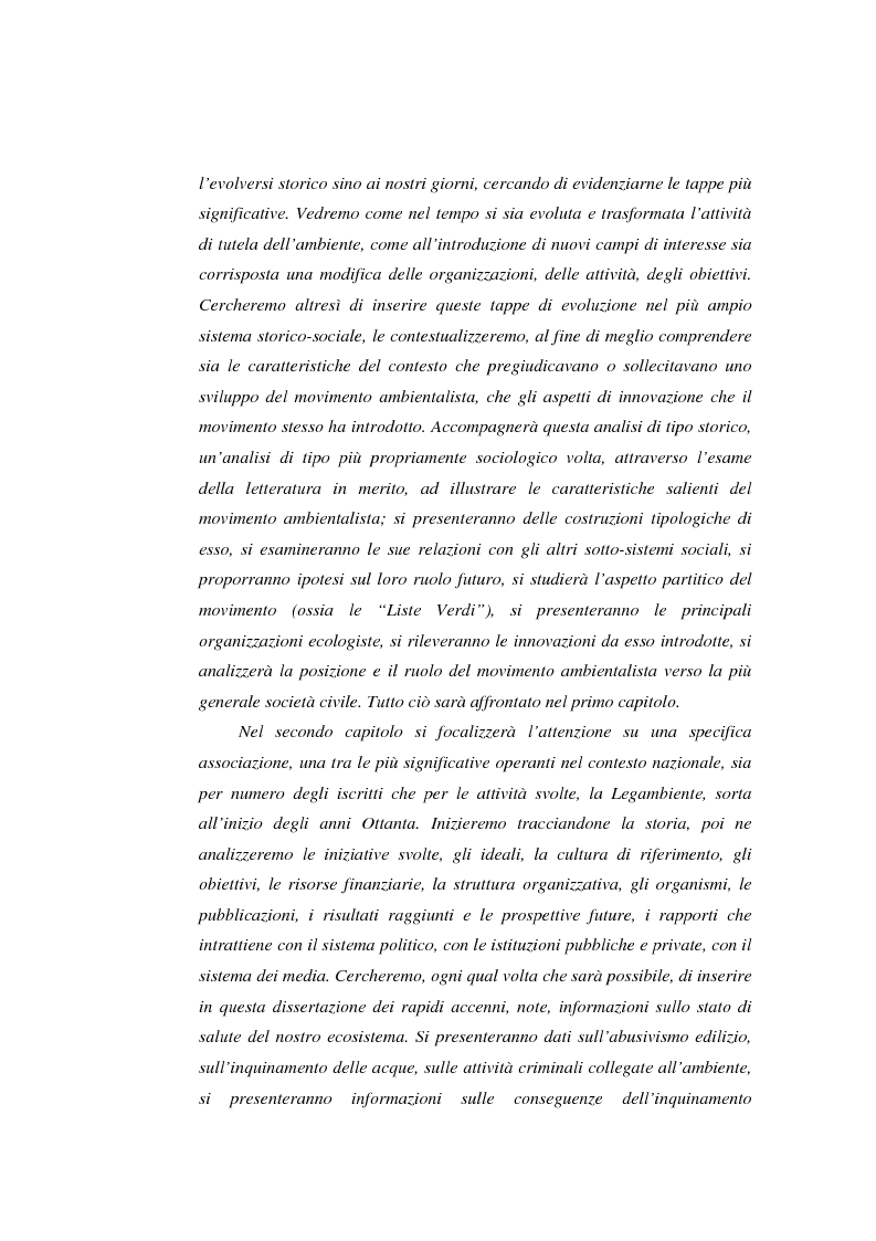 Anteprima della tesi: Gli amici di Gaia. Storia, atteggiamenti e comportamenti degli ambientalisti italiani., Pagina 3