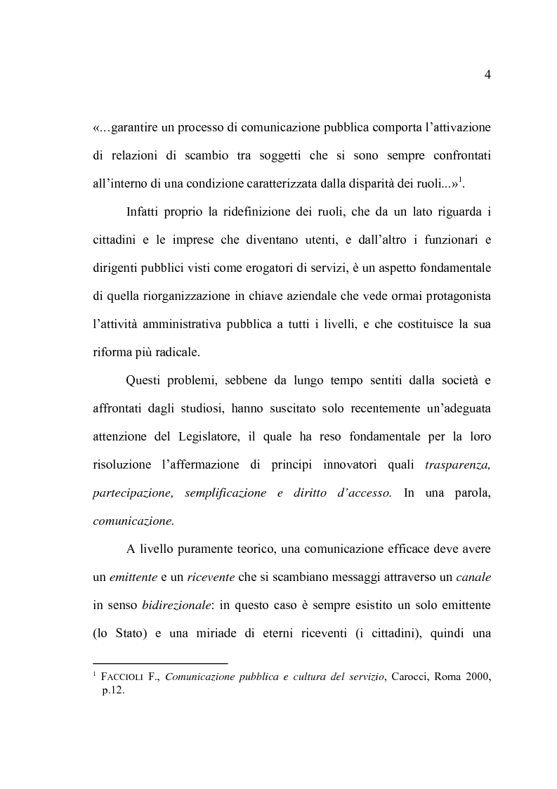Anteprima della tesi: La comunicazione pubblica e il cambiamento del rapporto tra PA e cittadini: il caso del Comune di Altamura, Pagina 2