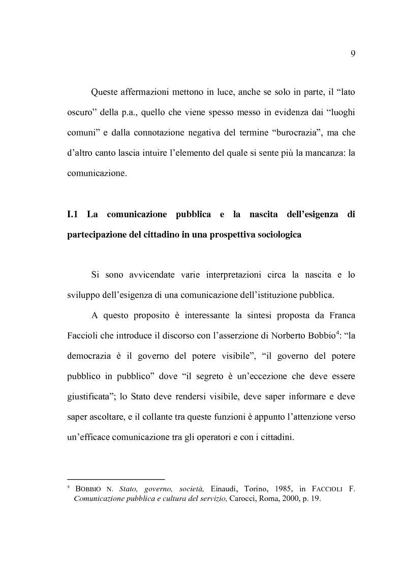 Anteprima della tesi: La comunicazione pubblica e il cambiamento del rapporto tra PA e cittadini: il caso del Comune di Altamura, Pagina 7