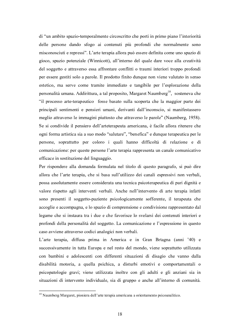 Anteprima della tesi: L'arte terapia in carcere: valenze terapeutiche e risocializzanti, Pagina 14
