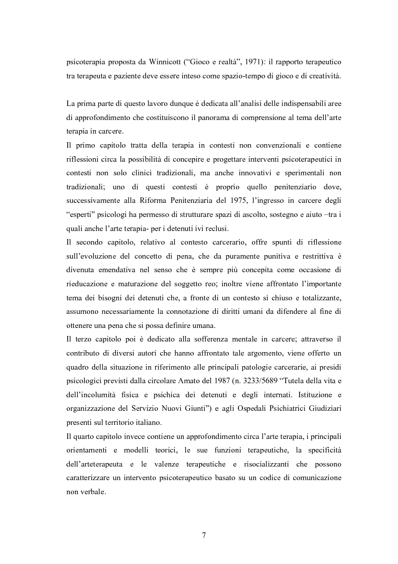 Anteprima della tesi: L'arte terapia in carcere: valenze terapeutiche e risocializzanti, Pagina 3