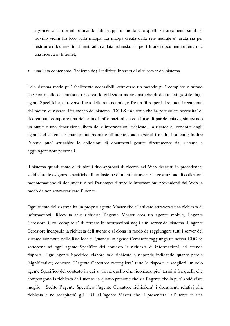 Anteprima della tesi: Il sistema EDGES: un sistema distribuito di agenti per la ricerca ed il filtraggio di informazioni in Internet, Pagina 3