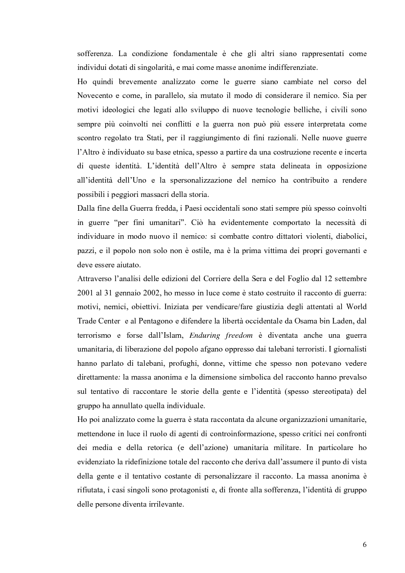 Anteprima della tesi: Enduring Freedom. Retorica umanitaria e spersonalizzazione nella nuova guerra in Afghanistan, Pagina 6