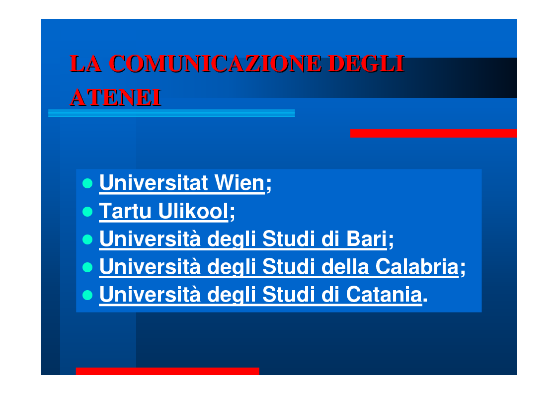 Anteprima della tesi: Comunicare la Ricerca. Tre Università: Bari, Calabria, Catania., Pagina 8