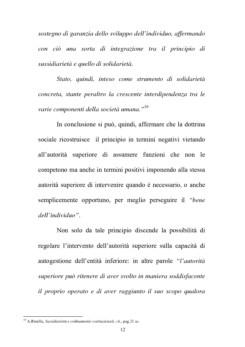 Anteprima della tesi: Il principio di sussidiarietà nel sistema delle autonomie locali, Pagina 12