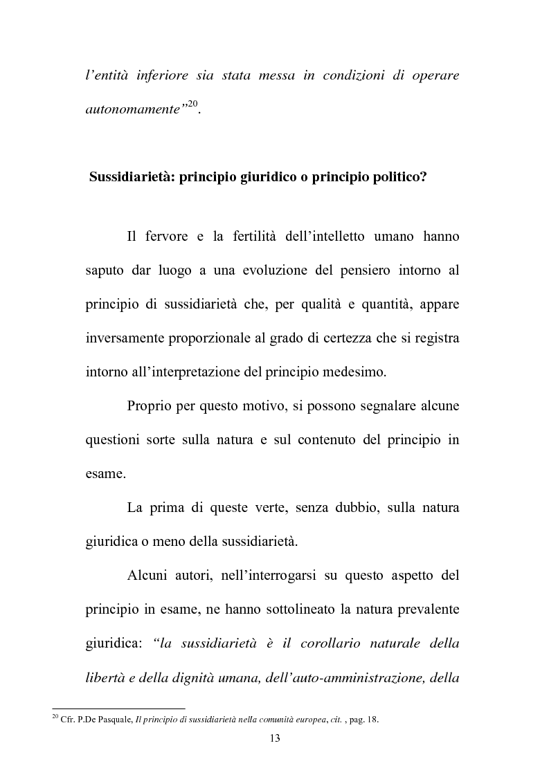 Anteprima della tesi: Il principio di sussidiarietà nel sistema delle autonomie locali, Pagina 13