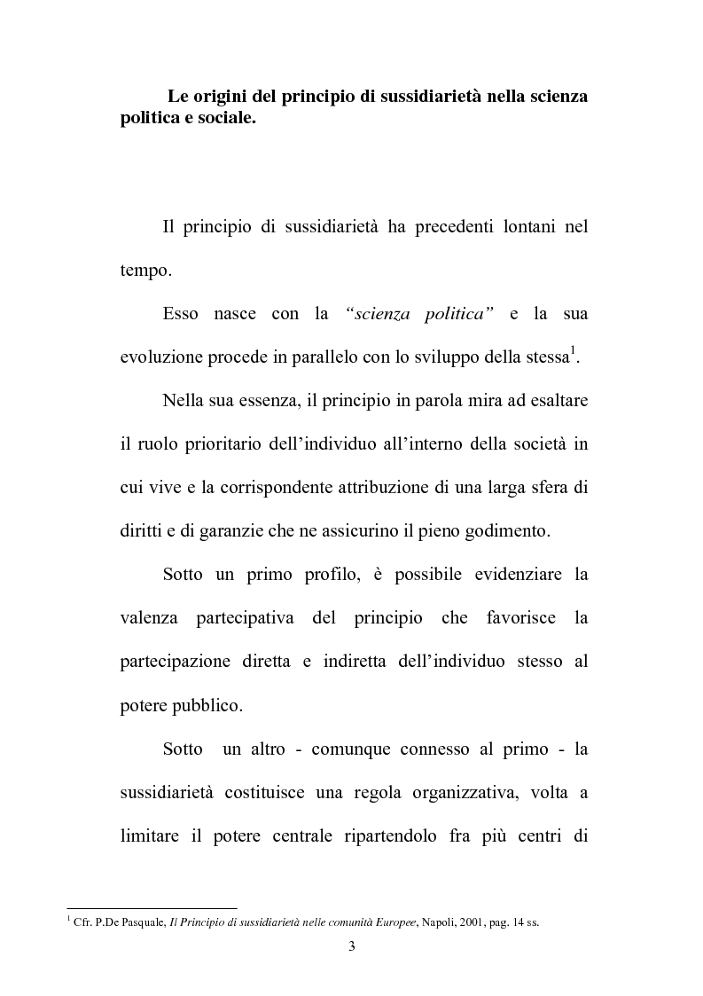 Anteprima della tesi: Il principio di sussidiarietà nel sistema delle autonomie locali, Pagina 3