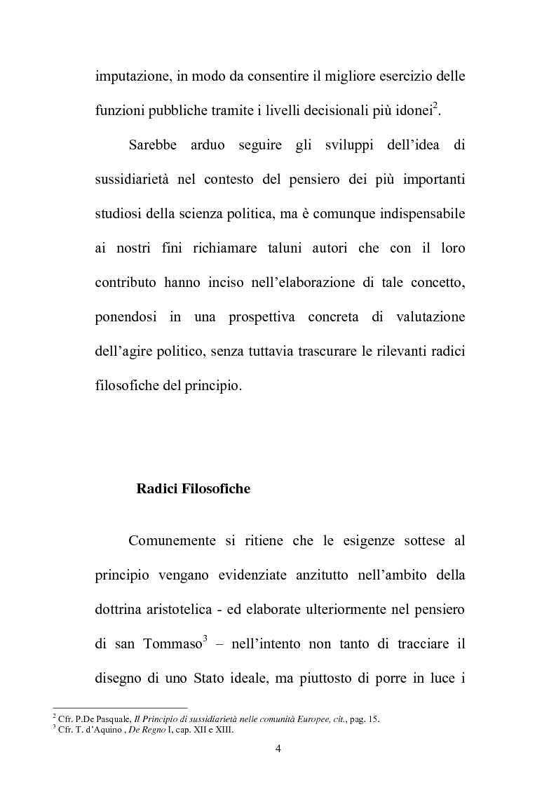 Anteprima della tesi: Il principio di sussidiarietà nel sistema delle autonomie locali, Pagina 4