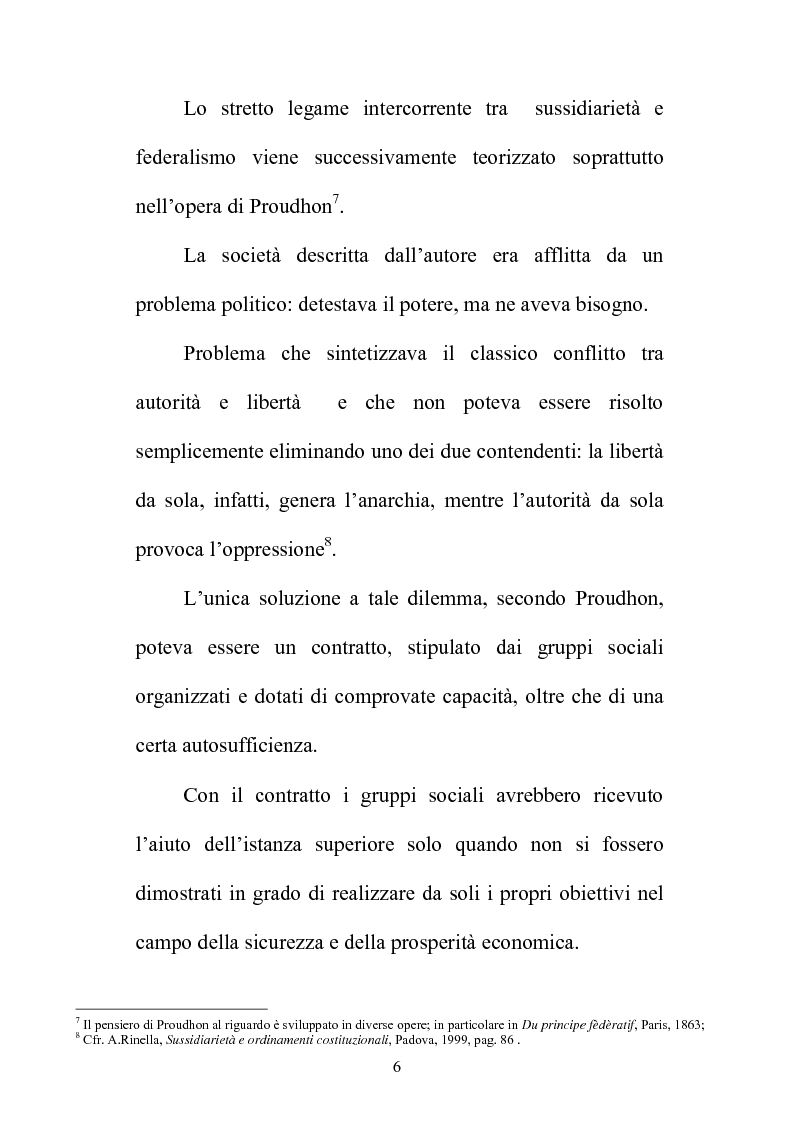 Anteprima della tesi: Il principio di sussidiarietà nel sistema delle autonomie locali, Pagina 6
