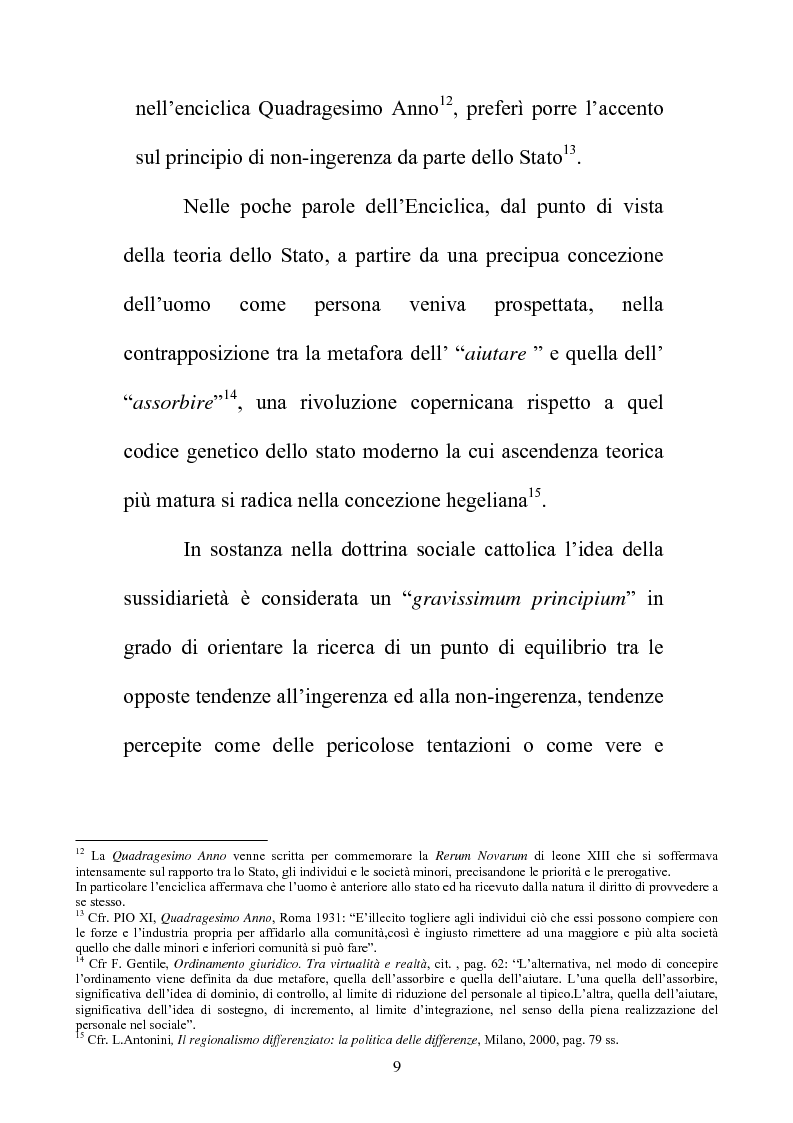 Anteprima della tesi: Il principio di sussidiarietà nel sistema delle autonomie locali, Pagina 9