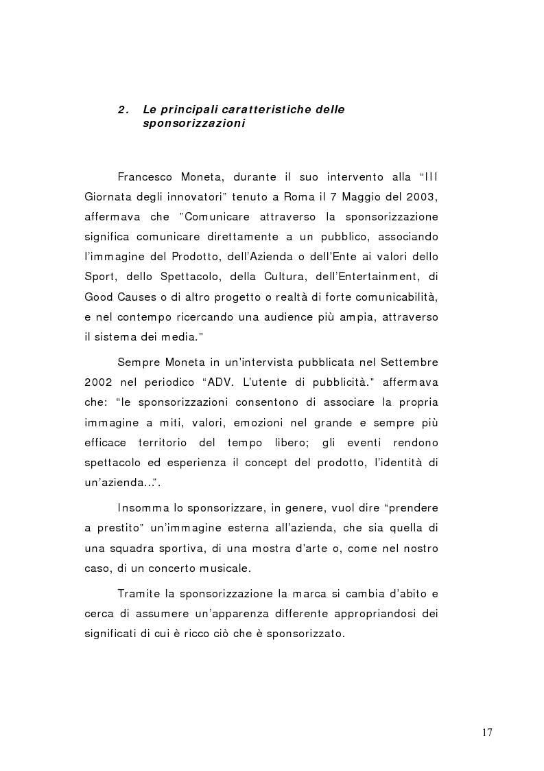 Anteprima della tesi: La sponsorizzazione di eventi musicali: un efficace strumento di comunicazione commerciale, Pagina 12