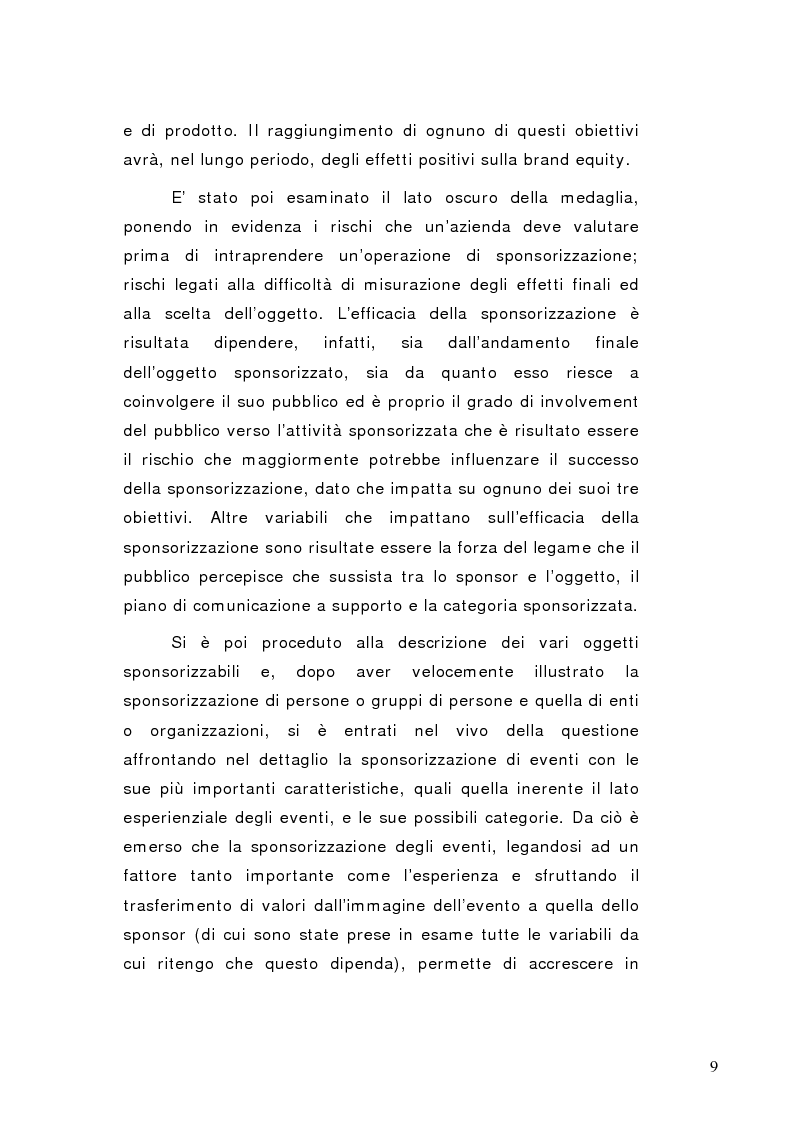Anteprima della tesi: La sponsorizzazione di eventi musicali: un efficace strumento di comunicazione commerciale, Pagina 4